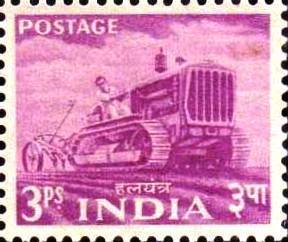 Tractor stamp from the 1955 Five Year Plan definitive series